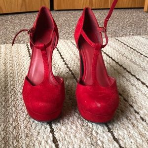 Beautiful red suede heels